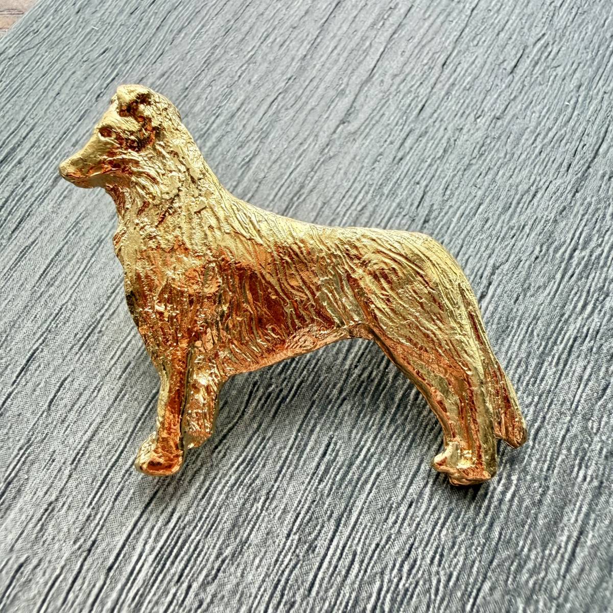 Border Collie Brooch - Gold Plate | Alden Arts