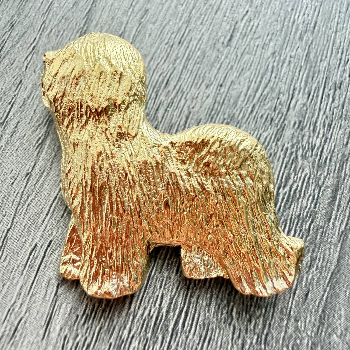 Old English Sheepdog Show Cut Brooch - Gold Plate | Alden Arts