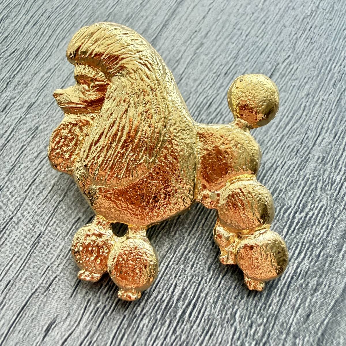Poodle Standard Lion Cut Brooch - Gold Plate | Alden Arts