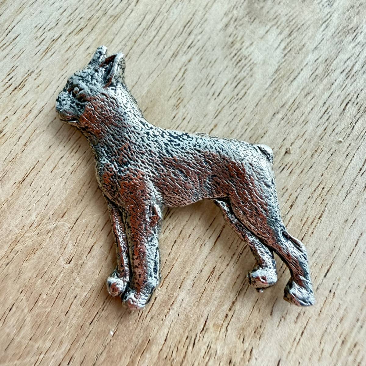 Boston Terrier Brooch - Nickel Silver | Alden Arts