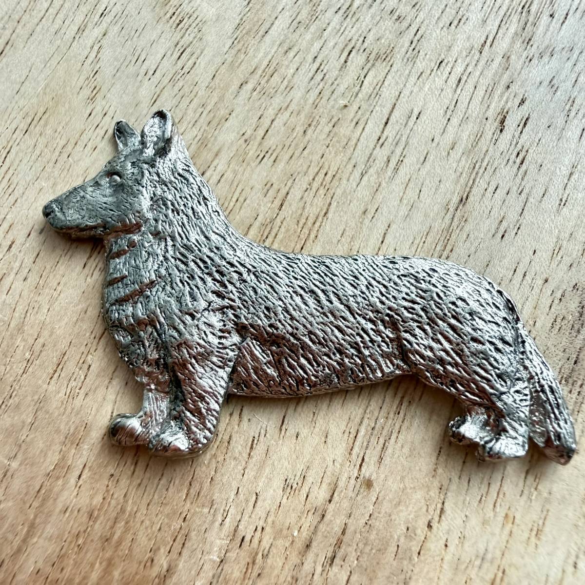 Corgi Cardigan Brooch - Nickel Silver | Alden Arts
