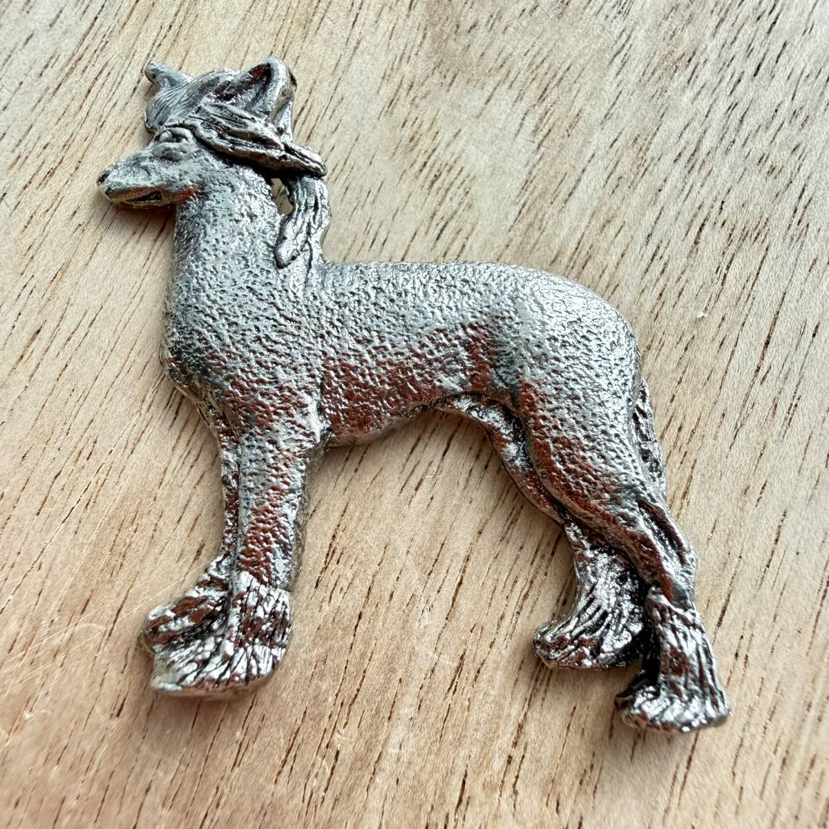 Chinese Crested Brooch - Nickel Silver | Alden Arts