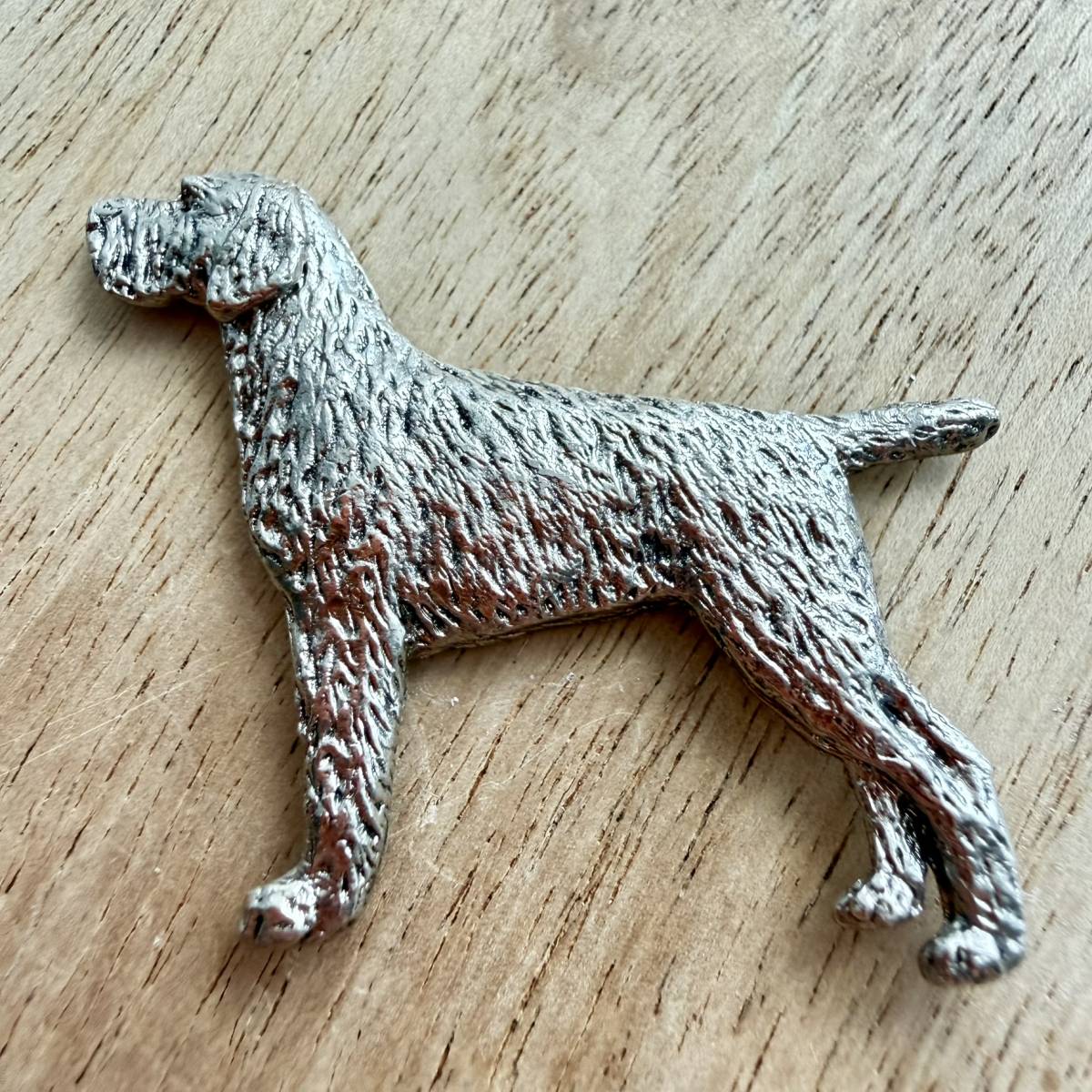 German Wire Hair Pointer Brooch - Nickel Silver | Alden Arts