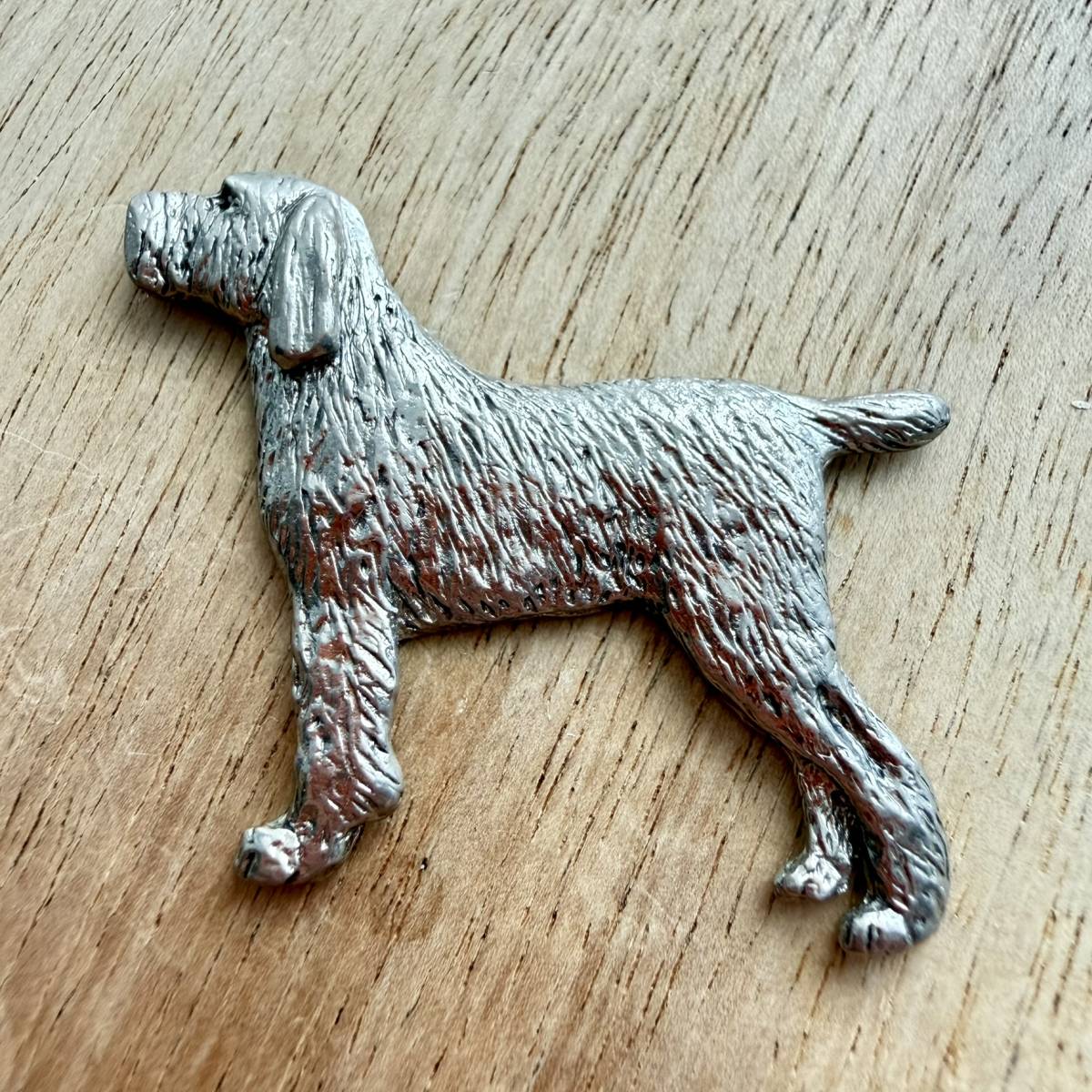 Italian Spinone Brooch - Nickel Silver | Alden Arts