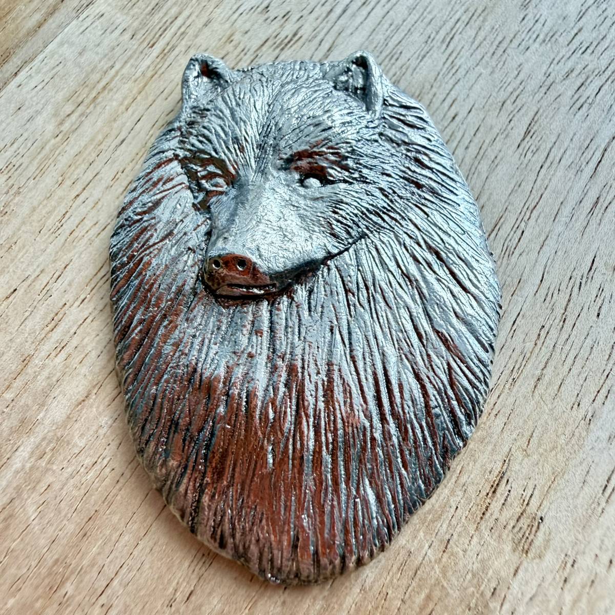 Keeshond Brooch - Nickel Silver | Alden Arts