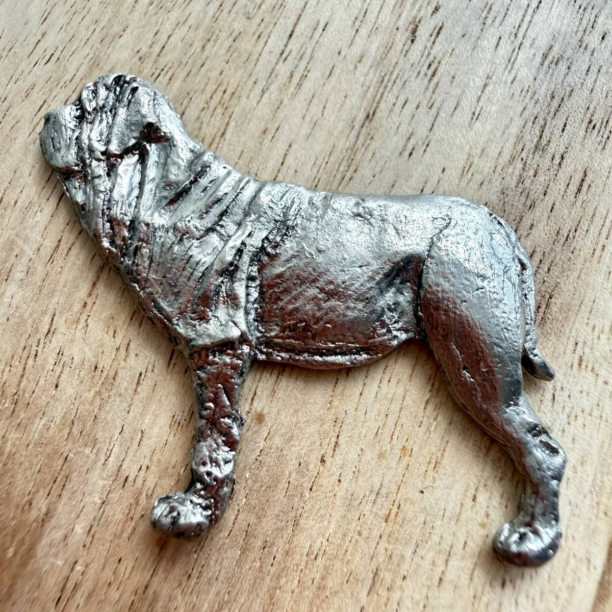 Neapolitan Mastiff Brooch - Nickel Silver | Alden Arts