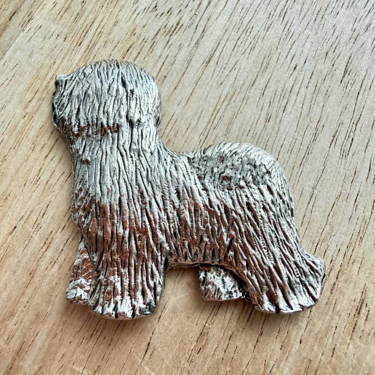 Old English Sheepdog Show Cut Brooch - Nickel Silver | Alden Arts