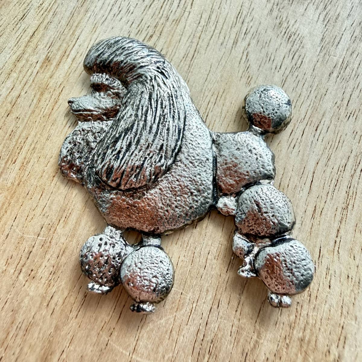 Poodle Standard Lion Cut Brooch - Nickel Silver | Alden Arts