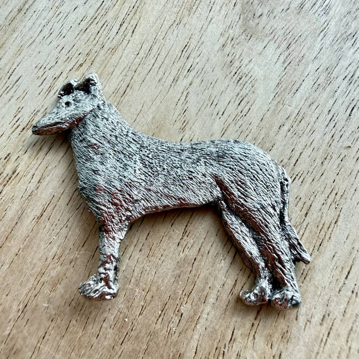 Smooth Collie Brooch - Nickel Silver | Alden Arts