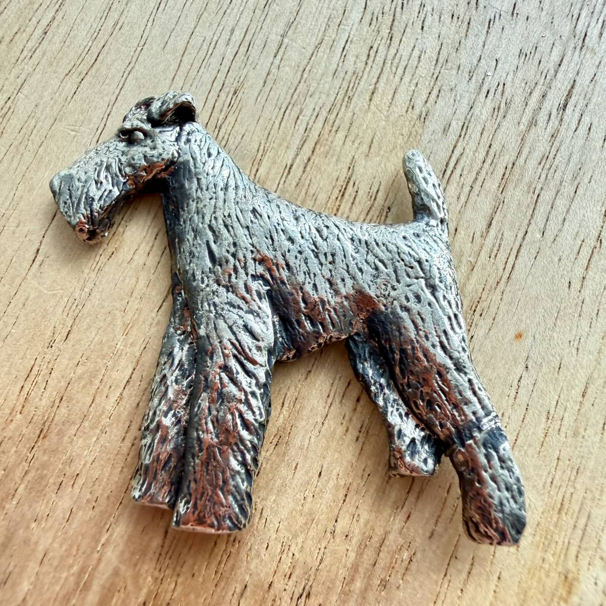 Welsh Terrier Brooch - Nickel Silver | Alden Arts