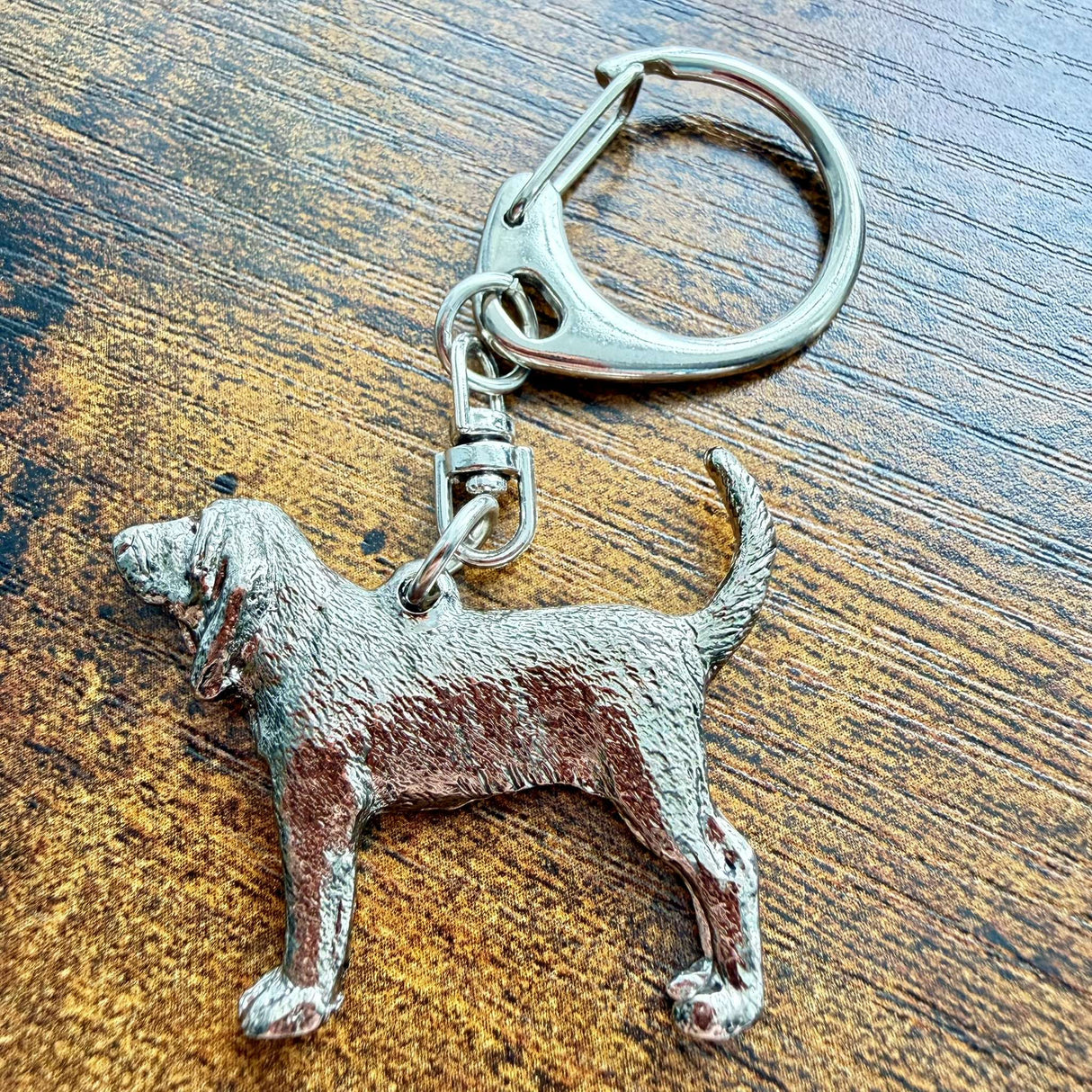 Bloodhound Keyring | Nickel Silver | Alden Arts