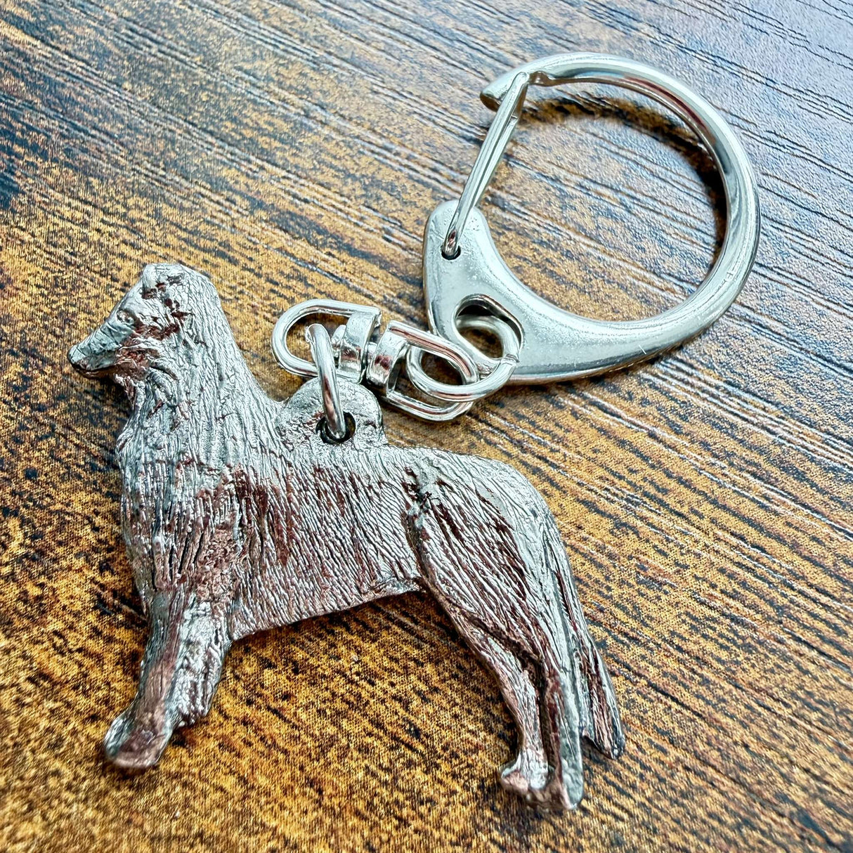 Border Collie Keyring | Nickel Silver | Alden Arts