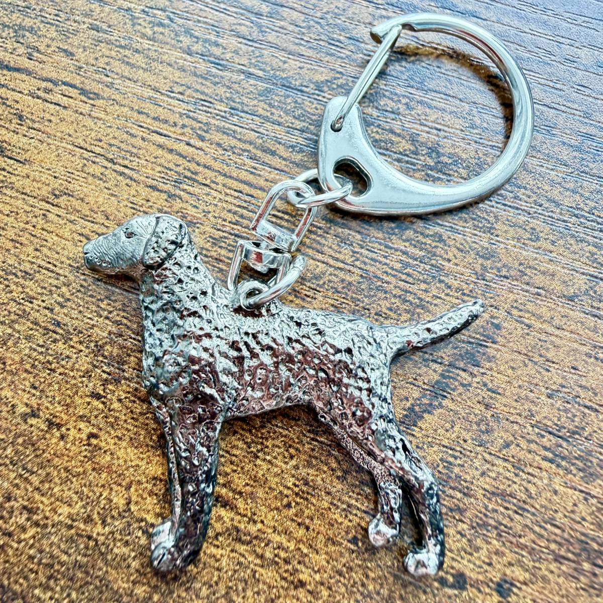 Curly Coated Retriever Keyring | Nickel Silver | Alden Arts