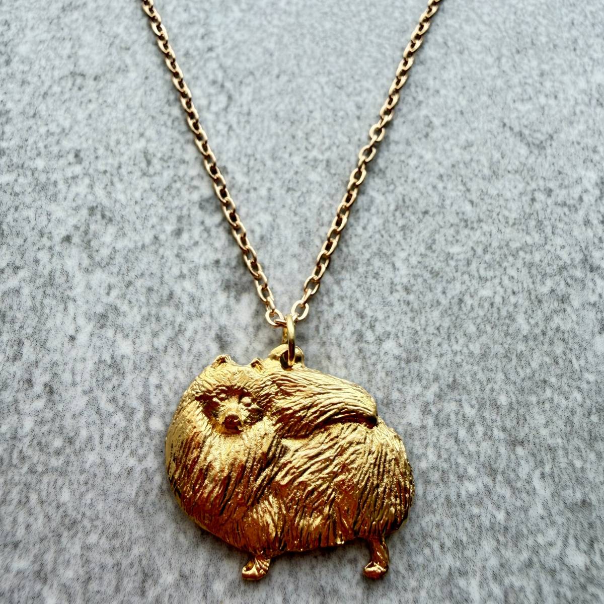 Pomeranian Pendant | Gold Plate | Alden Arts