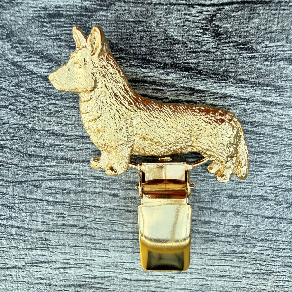 Corgi Cardigan Show Ring Clip - Gold Plate | Alden Arts