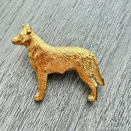 Australian Cattle Dog Brooch - Gold Plate | Alden Arts