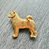 Akita Brooch - Gold Plate | Alden Arts