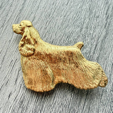American Cocker Brooch - Gold Plate | Alden Arts