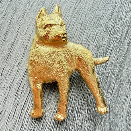 American Staffordshire Brooch - Gold Plate | Alden Arts