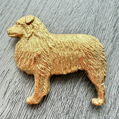 Australian Sheepdog Brooch - Gold Plate | Alden Arts