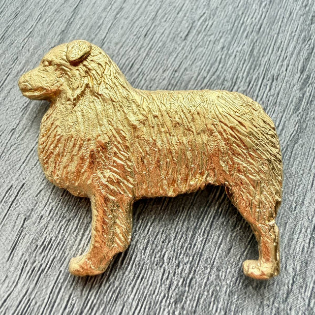 Australian Sheepdog Brooch - Gold Plate | Alden Arts