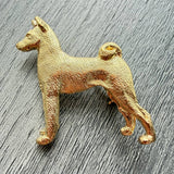 Basenji Brooch - Gold Plate | Alden Arts