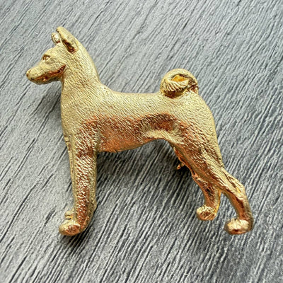 Basenji Brooch - Gold Plate | Alden Arts
