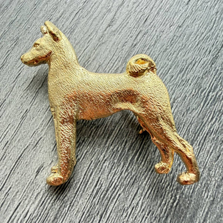 Basenji Brooch - Gold Plate | Alden Arts