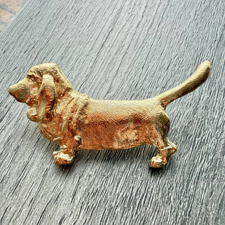 Basset Brooch - Gold Plate | Alden Arts