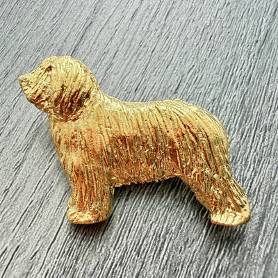 Bearded Collie Brooch - Gold Plate | Alden Arts