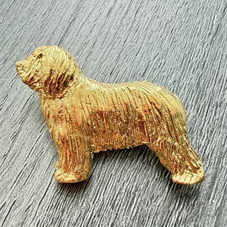 Bearded Collie Brooch - Gold Plate | Alden Arts