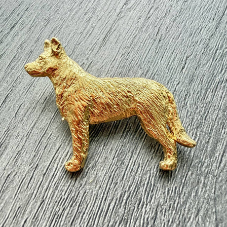 Beauceron Brooch - Gold Plate | Alden Arts