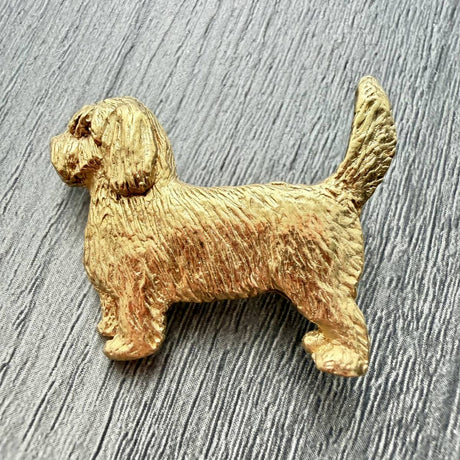 Basset G/V Brooch - Gold Plate | Alden Arts
