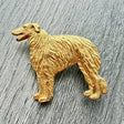 Borzoi Brooch - Gold Plate | Alden Arts