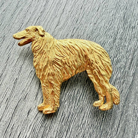 Borzoi Brooch - Gold Plate | Alden Arts