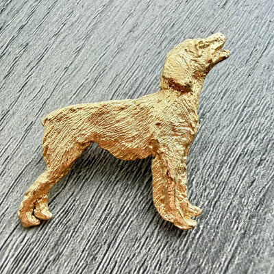Brittany Spaniel Brooch - Gold Plate | Alden Arts