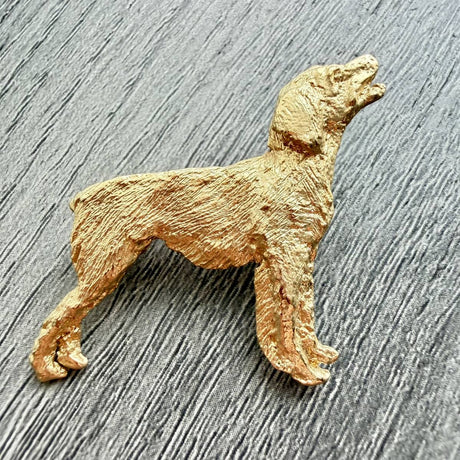 Brittany Spaniel Brooch - Gold Plate | Alden Arts
