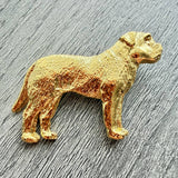 Bull Mastiff Brooch - Gold Plate | Alden Arts