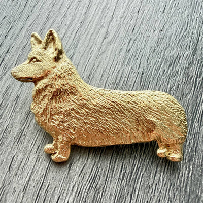 Corgi Pembrokeshire Brooch - Gold Plate | Alden Arts