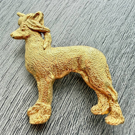 Chinese Crested Brooch - Gold Plate | Alden Arts