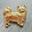 Chihuahua Long Hair Brooch - Gold Plate | Alden Arts