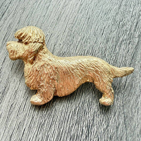 Dandie Dinmont Brooch - Gold Plate | Alden Arts