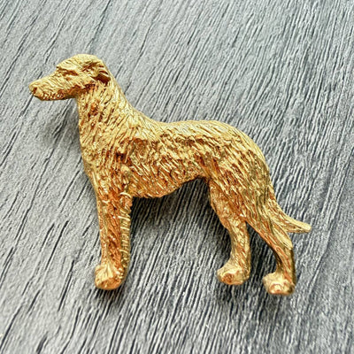 Deerhound Brooch - Gold Plate | Alden Arts