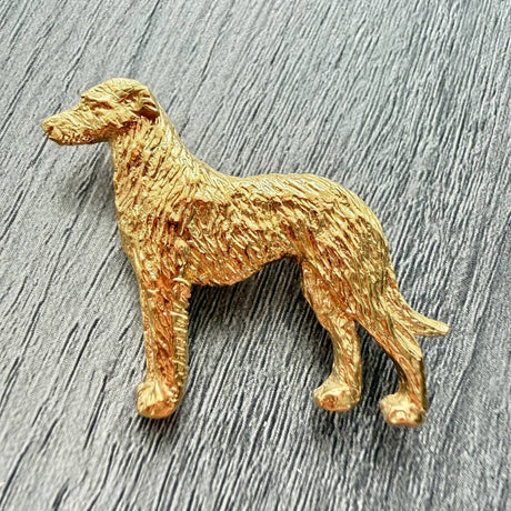 Deerhound Brooch - Gold Plate | Alden Arts