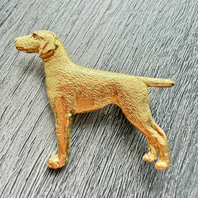 German Short Hair Pointer Brooch - Gold Plate | Alden Arts