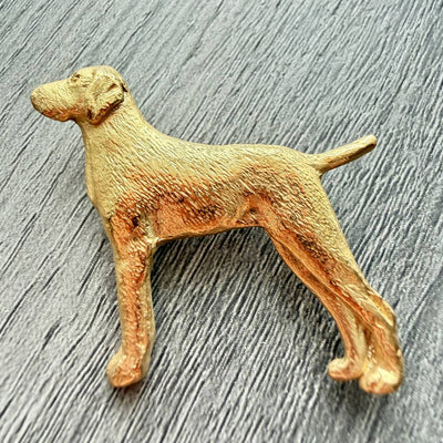 Hungarian Vizsla Brooch - Gold Plate | Alden Arts