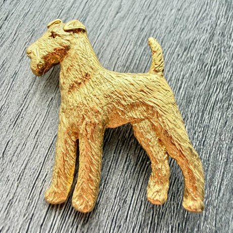 Irish Terrier Brooch - Gold Plate | Alden Arts