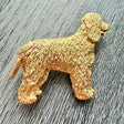 Irish Water Spaniel Brooch - Gold Plate | Alden Arts