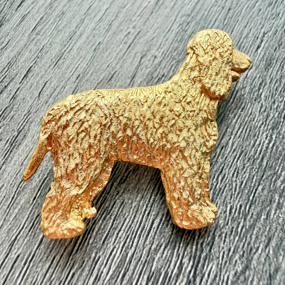 Irish Water Spaniel Brooch - Gold Plate | Alden Arts