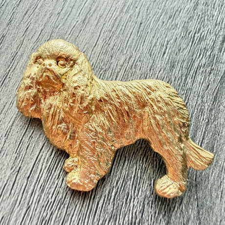 King Charles Spaniel Brooch - Gold Plate | Alden Arts